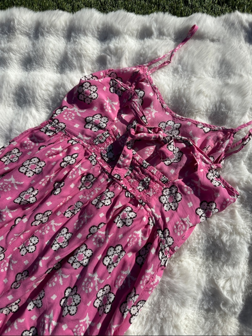 Aerie small open back Pink Floral Maxi Sundress - Picture 7 of 9